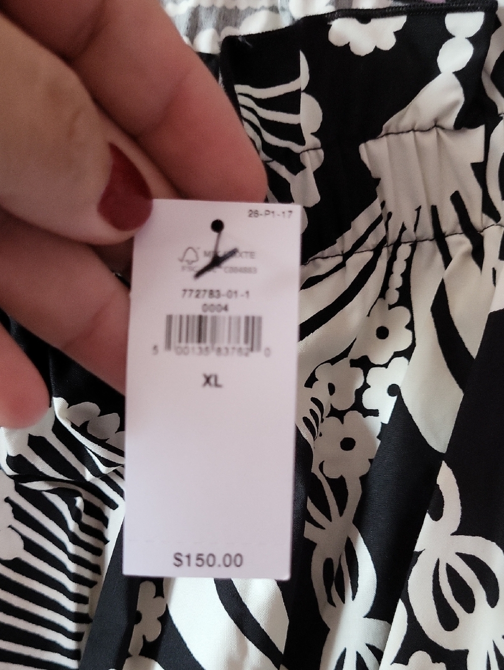 Banana Republic Black and White Floral Midi Dress - Picture 5 of 12